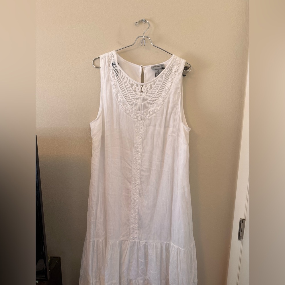 Catherines White Crochet-Detail Blouse